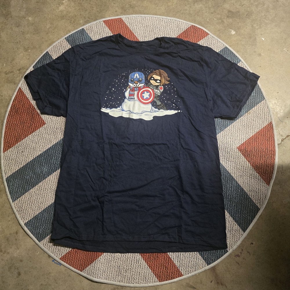 Navy Graphic Captain America T-Shirt